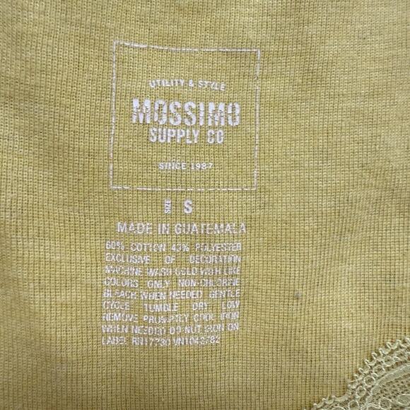 Y2K Mossimo Supply Co Thick Lace Racerback Tank Yellow S Stretch Fitted Preppy - Picture 5 of 6